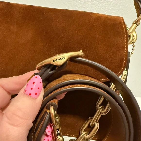 Coach Chain Tabby Shoulder Bag- Brass/Warm Brown - Picture 3 of 11